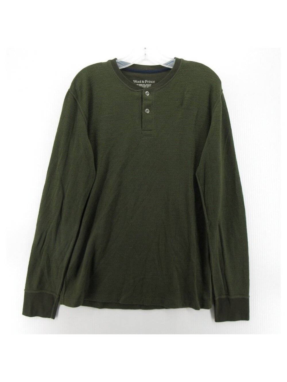 Wool & Prince Shirt Medium Merino Wool Blend Henley Pullover Knit